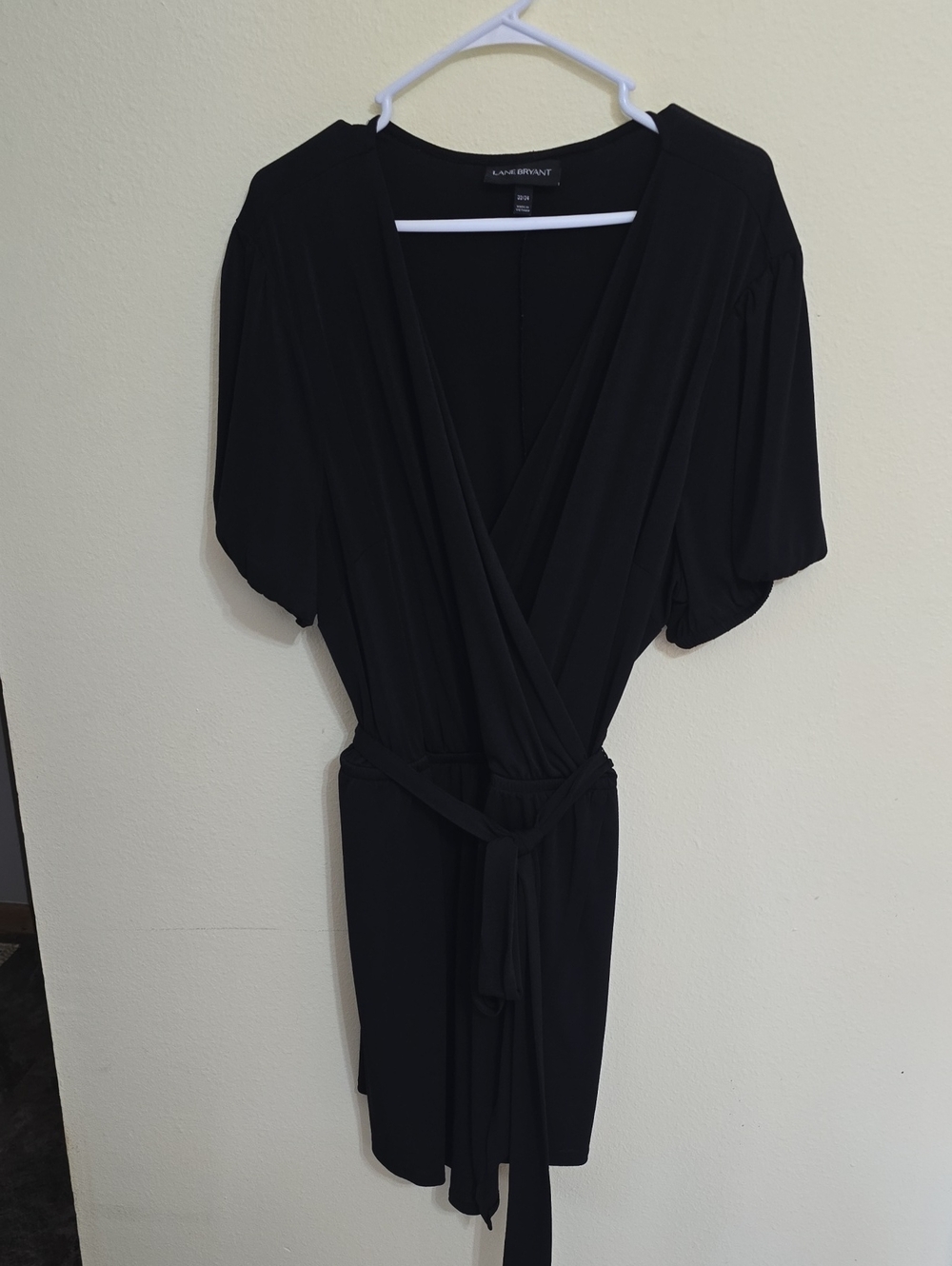Lane Bryant Black Faux-Wrap Skort with Tie Waist